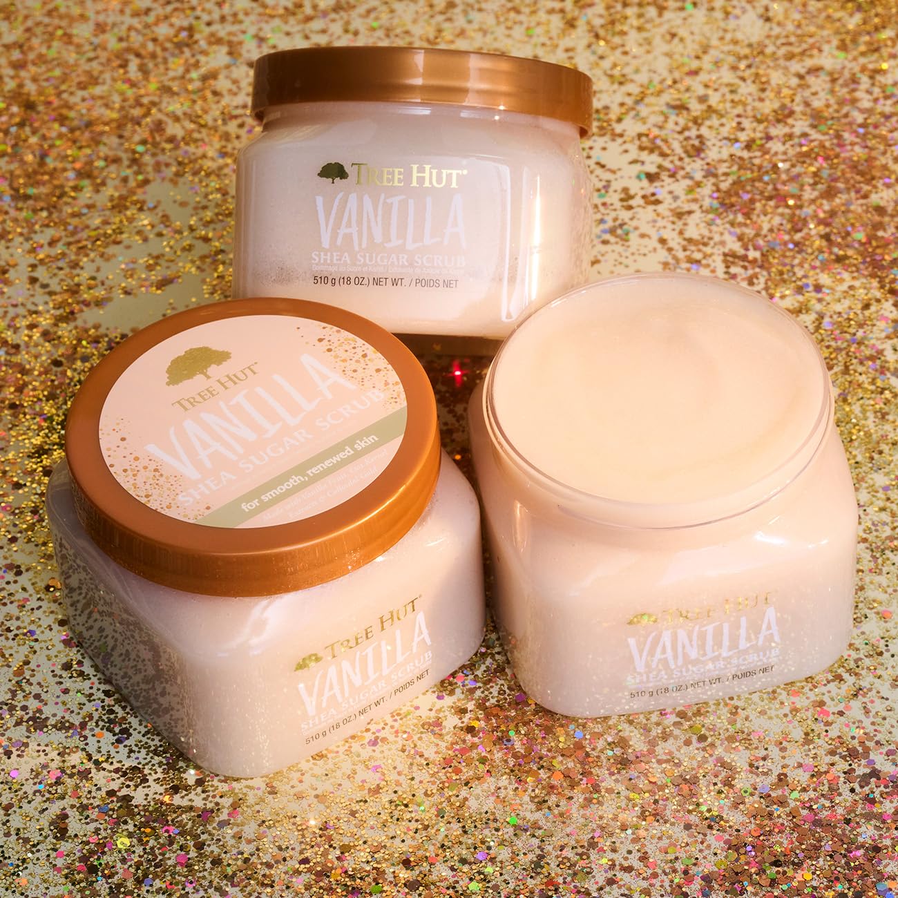 Tree Hut Shea Sugar Scrub, Exfoliating Body Scrub Removes Dead, Dry Skin for a Soft & Hydrated Feel, Nourishing Essential Body Care, 18 fl oz.