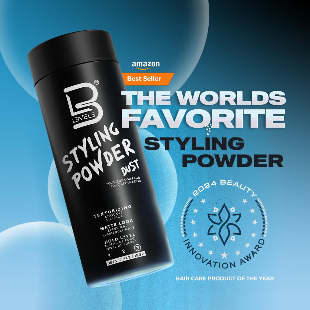 L3 Level 3 Styling Powder - Natural Look Mens Powder - Easy to Apply with No Oil or Greasy Residue