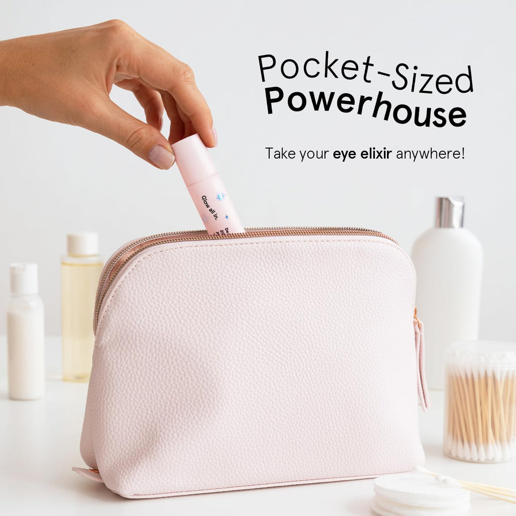 grace & stella Under Eye Brightener Roller - Airplane Travel Essentials - Travel Size Toiletries - Retinol & Caffeine Eye Serum for Puffiness, Dark Circles, Wrinkles - Vegan Skincare (15ml / 0.51floz)